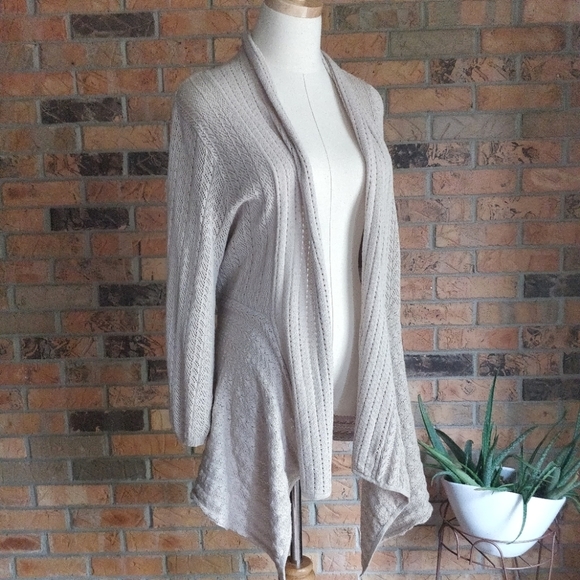 Sweaters - GJB New York Beige Drape Front Cardigan S